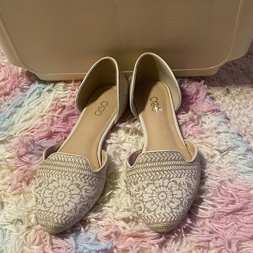 Cato Neutral Flats Slip on Floral size 6